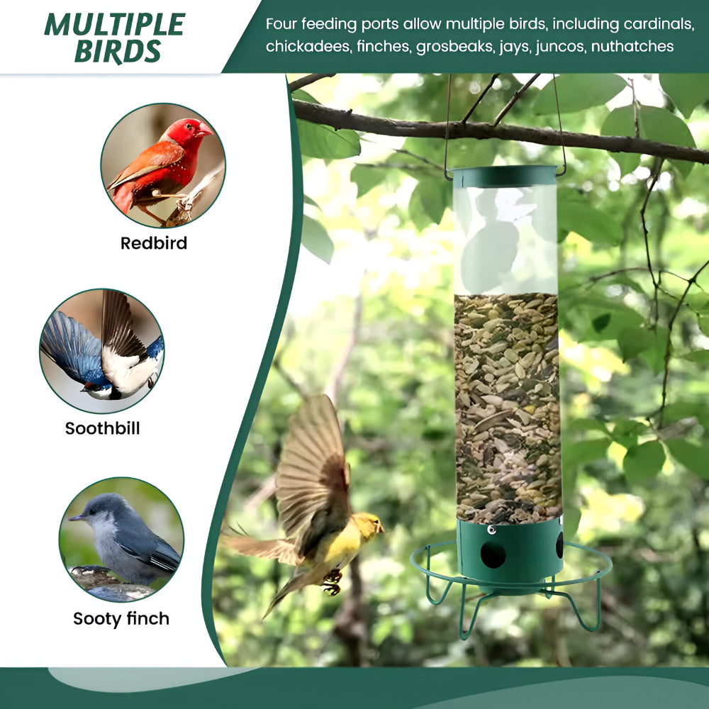 Squirrel Proof Metal Bird Feeder for Backyard Birds