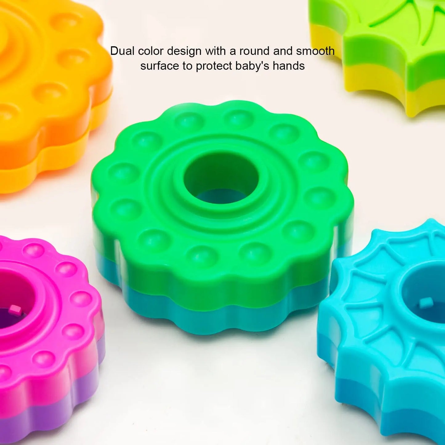 Colorful Stacking Spinning Ring Toy for Toddlers