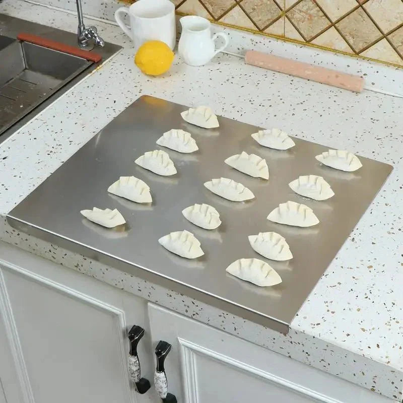 Stainless Steel Cutting Board with Catching Edge
