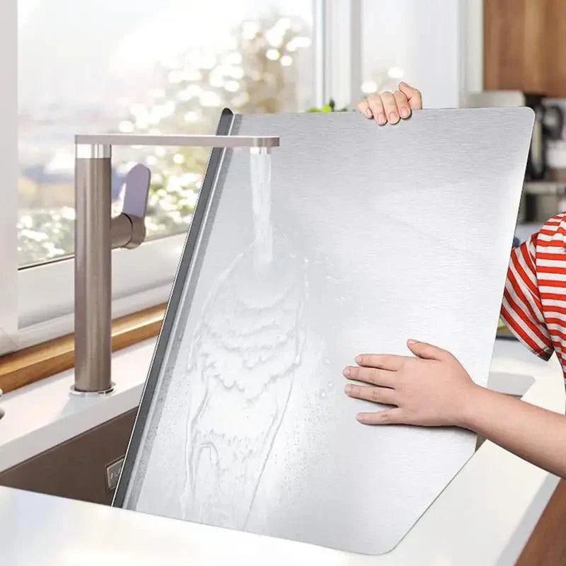 Stainless Steel Cutting Board with Catching Edge