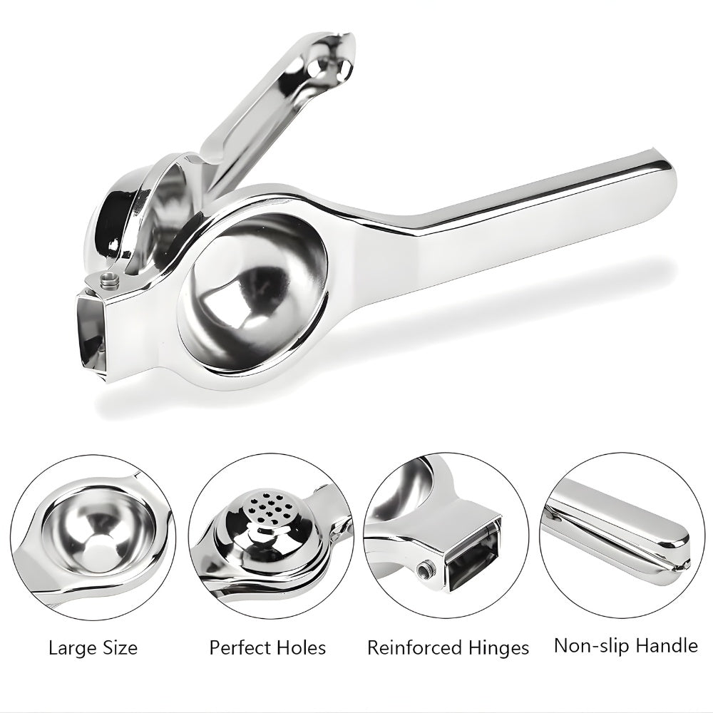Stainless Steel Manual Lemon Squeezer with Ergonomic Handle