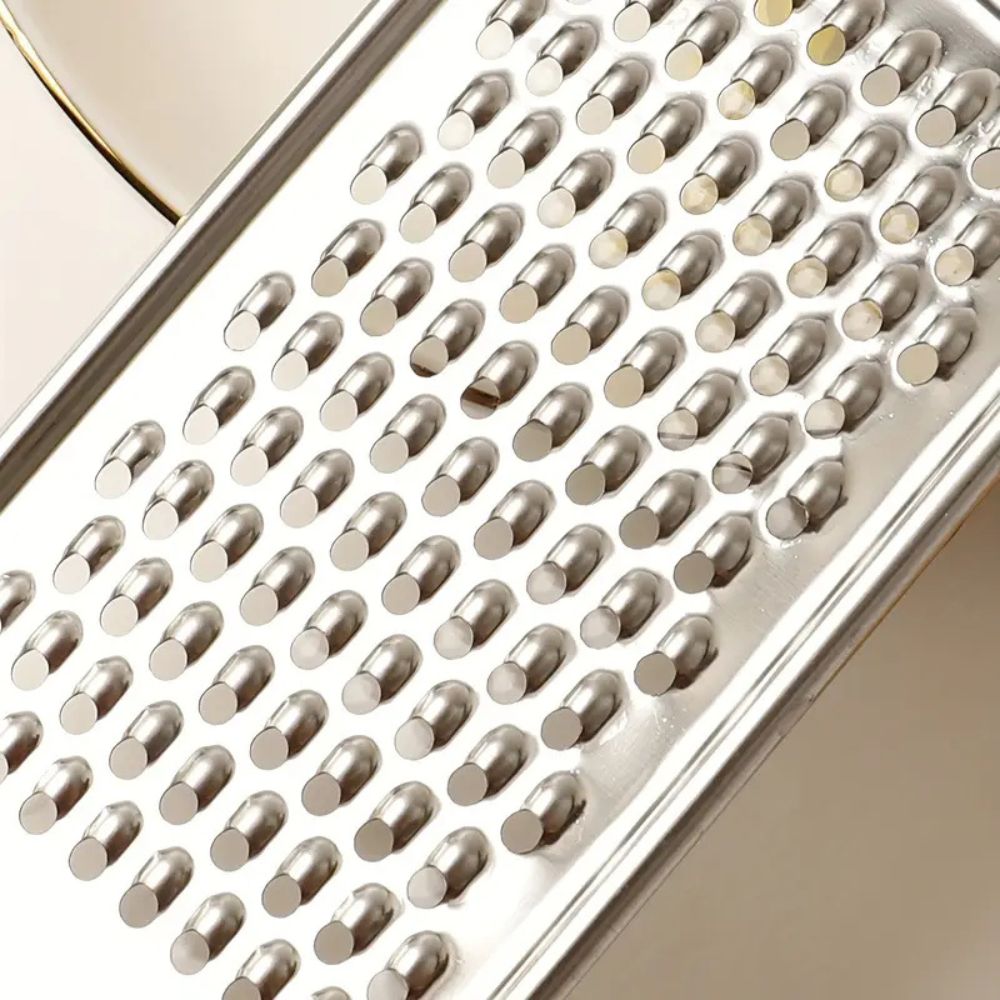 Stainless Steel Handheld Grater with Ergonomic Wooden Handle