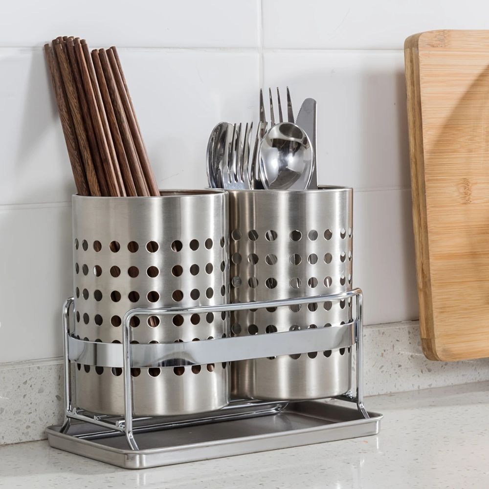 Stainless Steel Perforated Utensil Holder