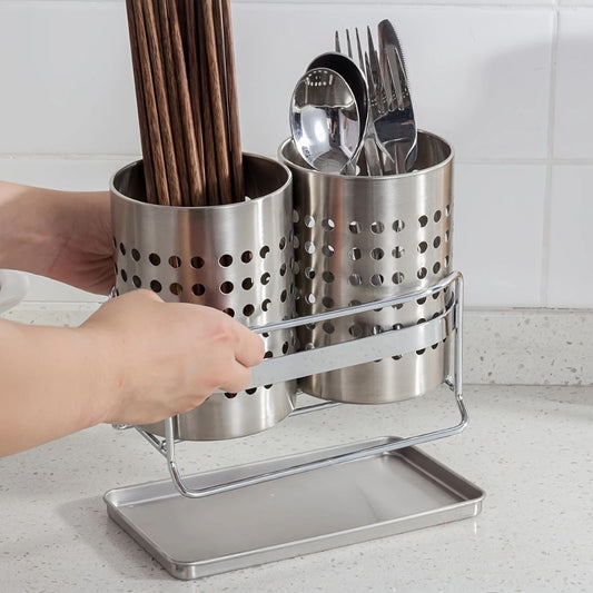 Stainless Steel Perforated Utensil Holder