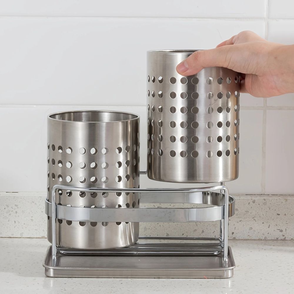 Stainless Steel Perforated Utensil Holder