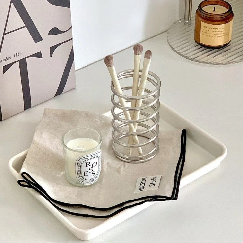 Stainless Steel Spiral Toothbrush and Makeup Brush Holder