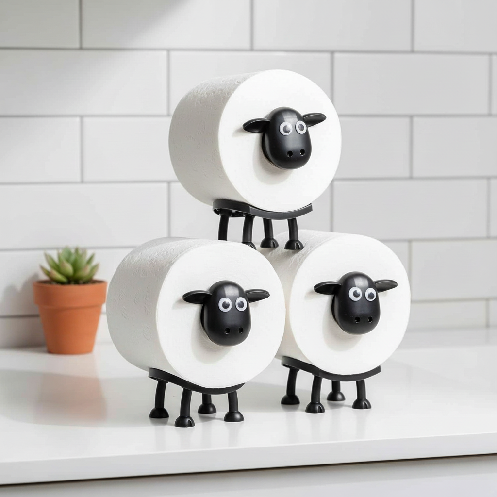 Stackable Sheep Toilet Paper Holder - Moisture-Resistant Storage Solution
