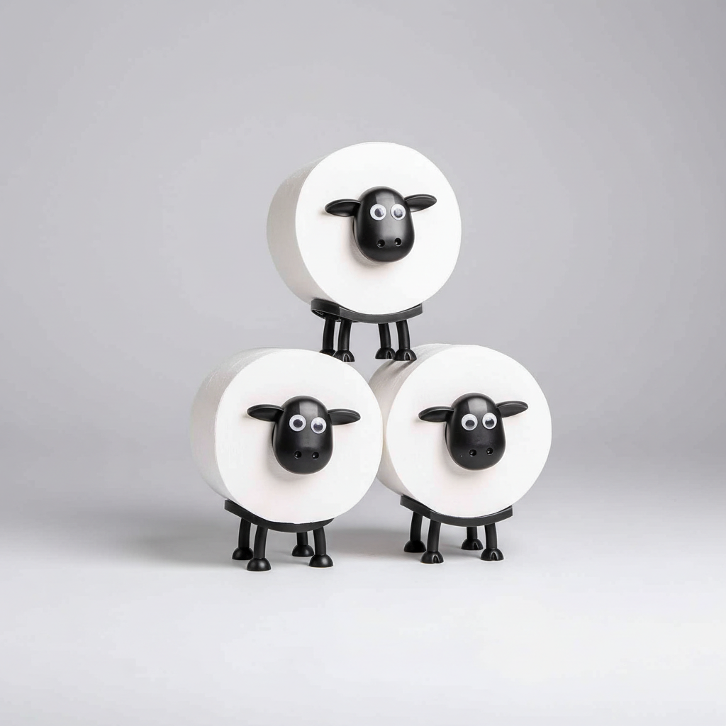 Stackable Sheep Toilet Paper Holder - Moisture-Resistant Storage Solution