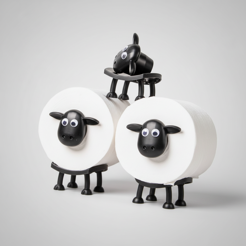 Stackable Sheep Toilet Paper Holder - Moisture-Resistant Storage Solution