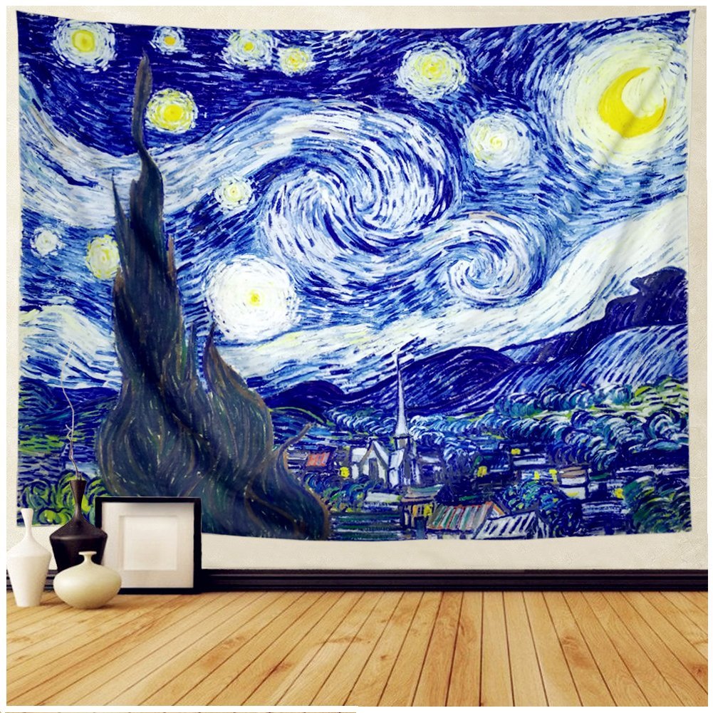 Starry Night Cotton Wall Tapestry