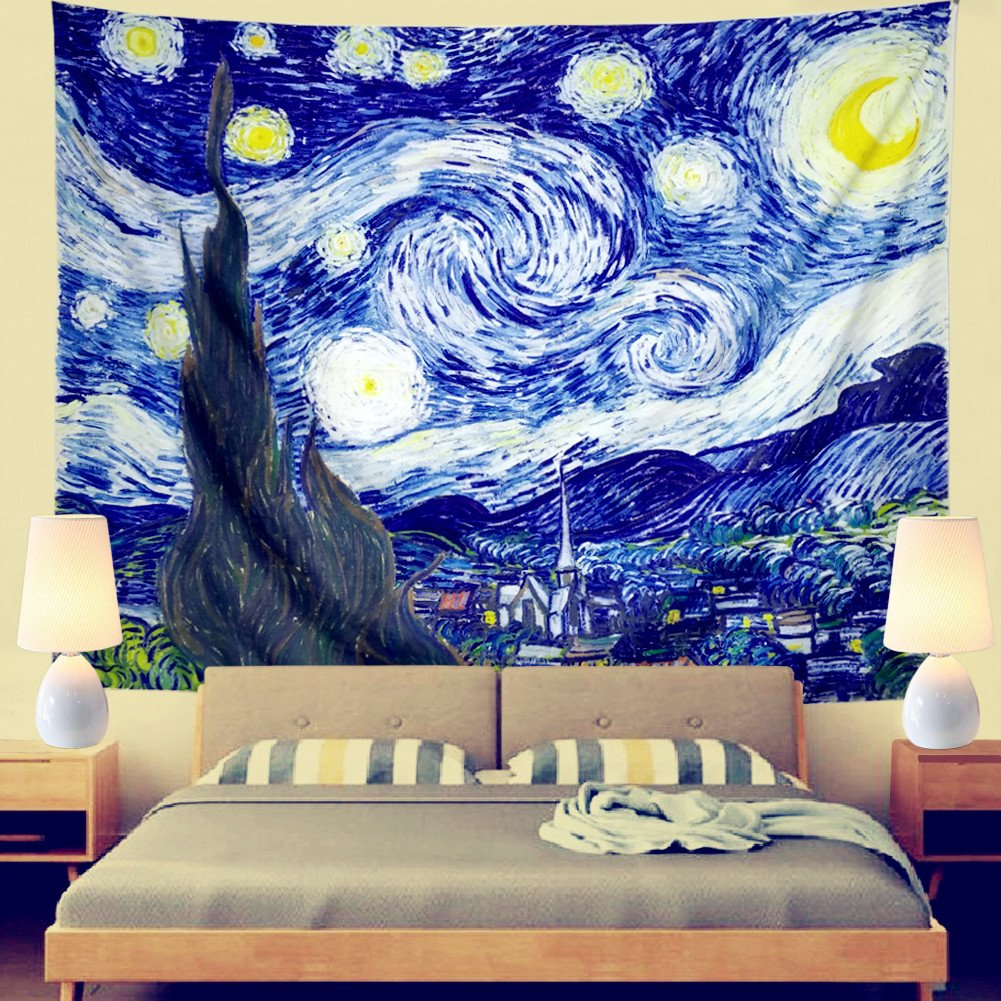 Starry Night Cotton Wall Tapestry