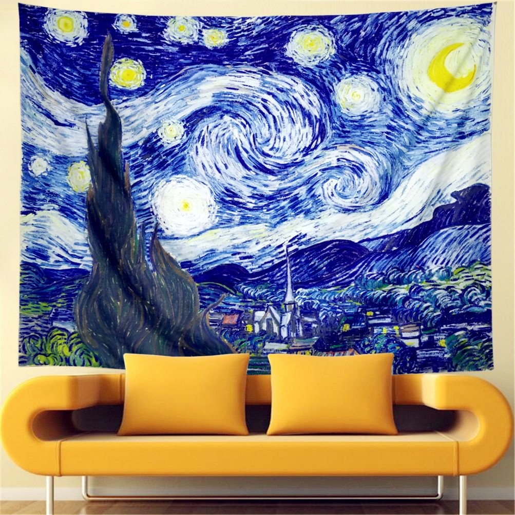 Starry Night Cotton Wall Tapestry