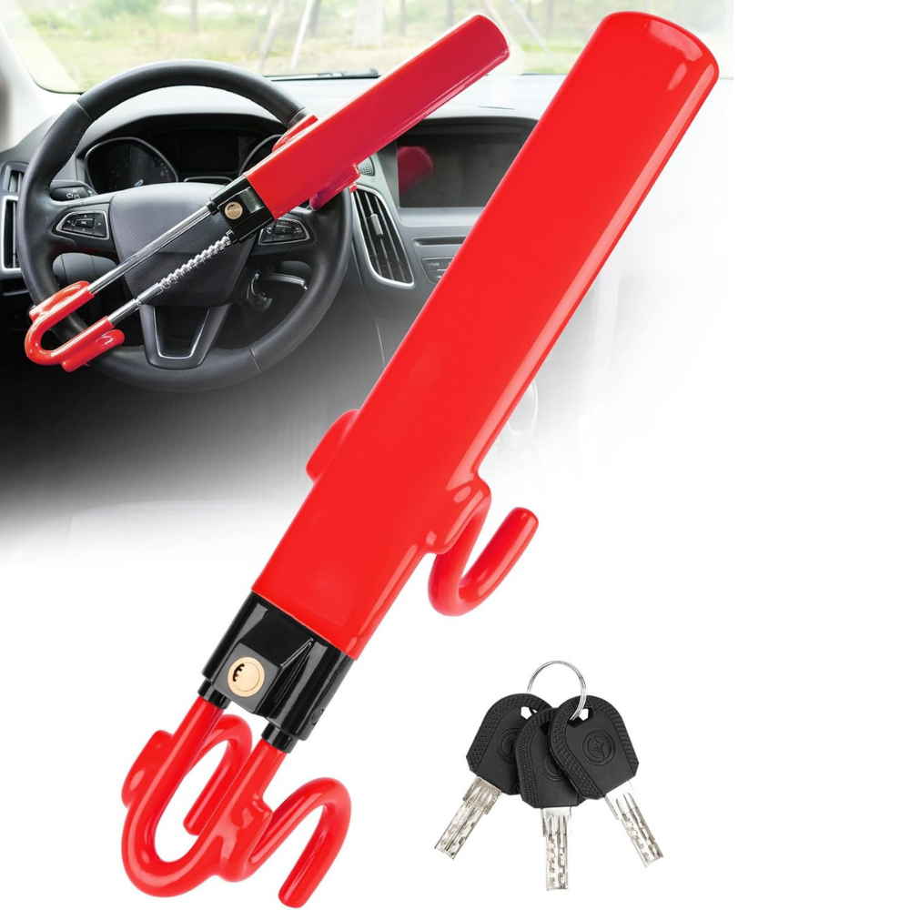 Heavy-Duty Steel Steering Wheel Lock for Car Anti-Theft Security