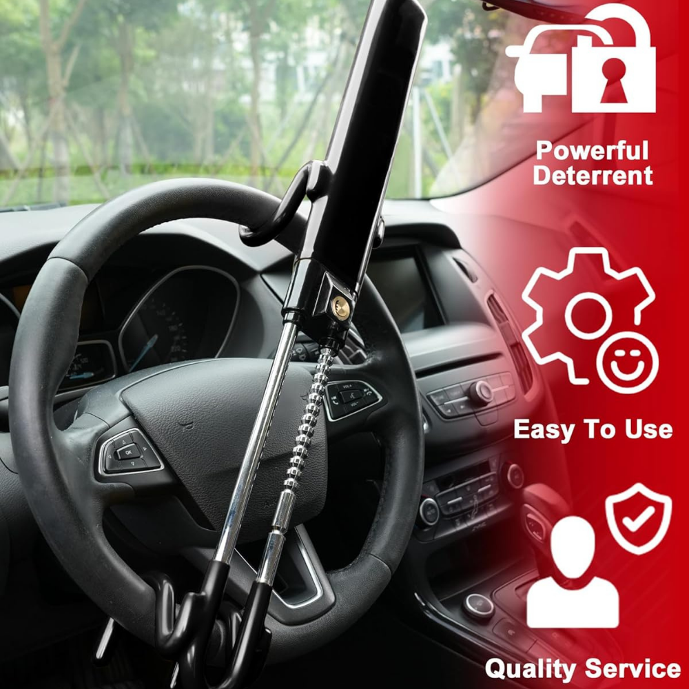 Heavy-Duty Steel Steering Wheel Lock for Car Anti-Theft Security