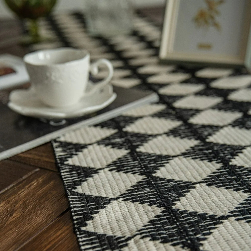 Diamond Tassel Fringe Table Runner