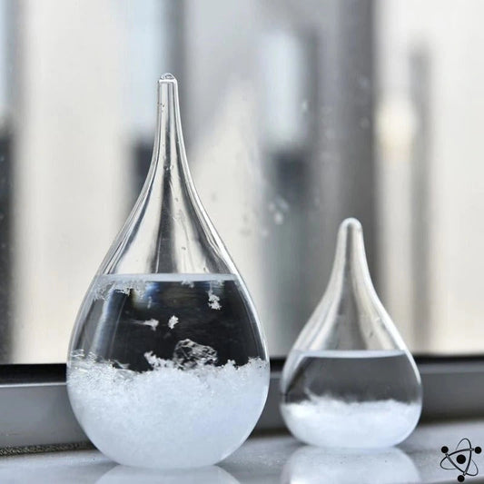 Storm Glass Weather Predictor with Wooden Base