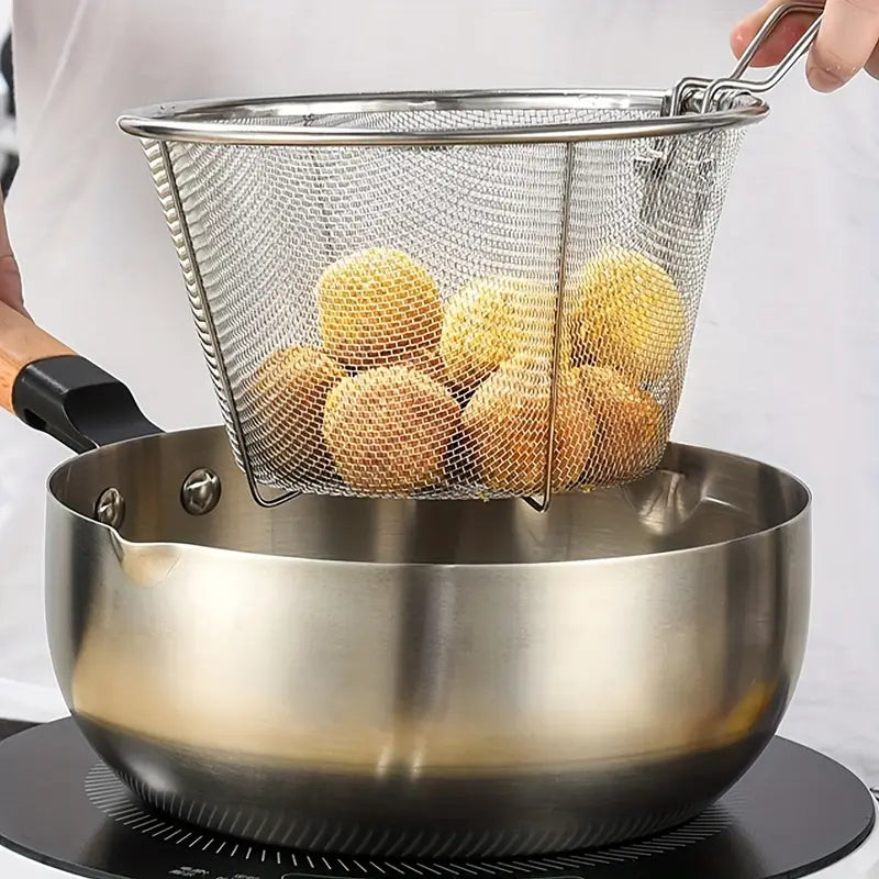 Stainless Steel All-Purpose Mesh Colander with Handle
