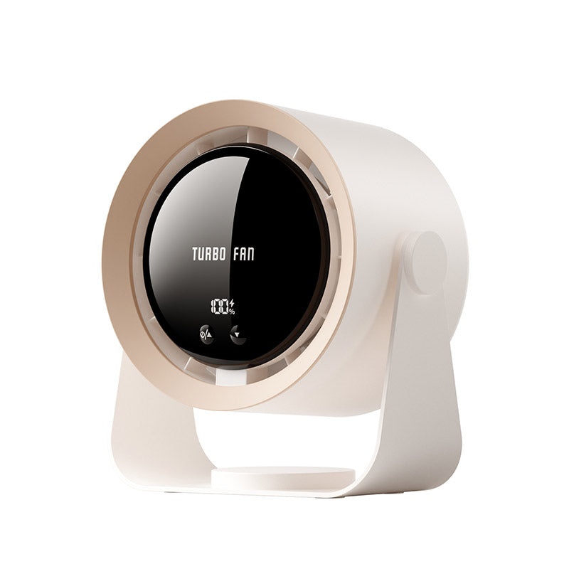 USB Desk Fan with Digital Display and 100-Speed Turbine