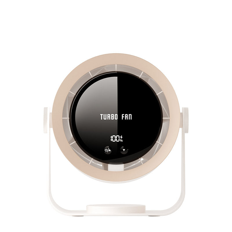 USB Desk Fan with Digital Display and 100-Speed Turbine