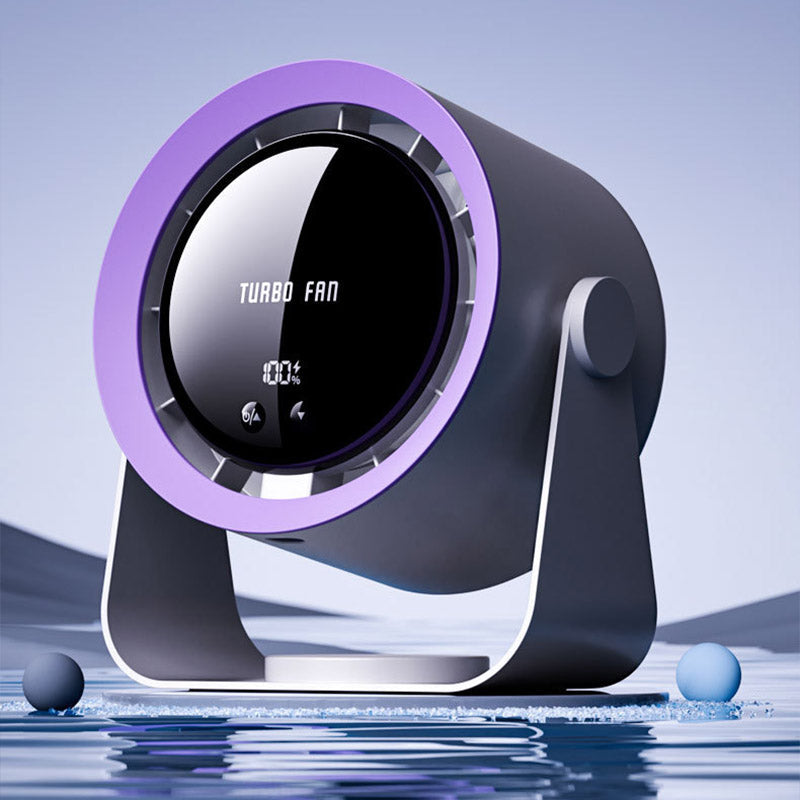 USB Desk Fan with Digital Display and 100-Speed Turbine