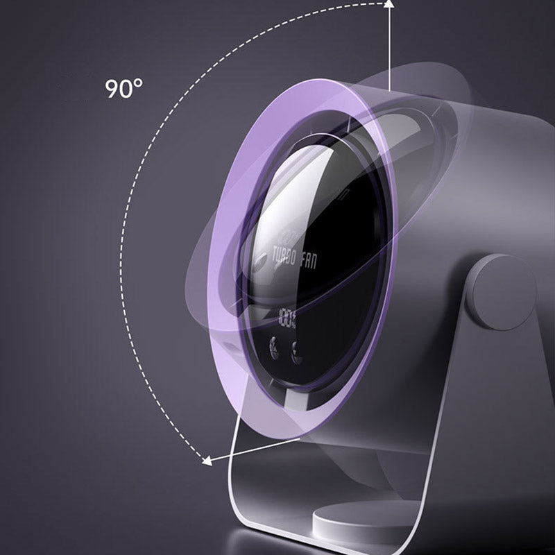 USB Desk Fan with Digital Display and 100-Speed Turbine