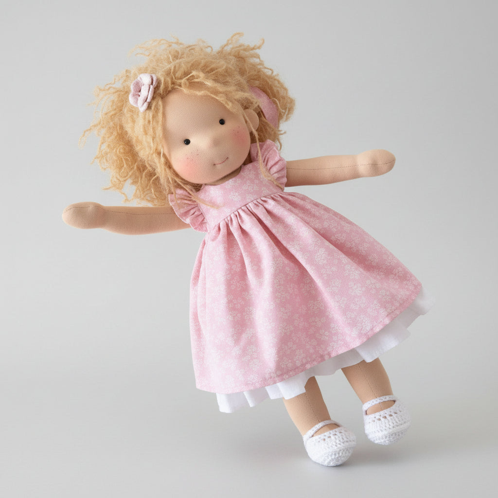 Handmade Waldorf Doll - Soft Cotton for Imaginative Play