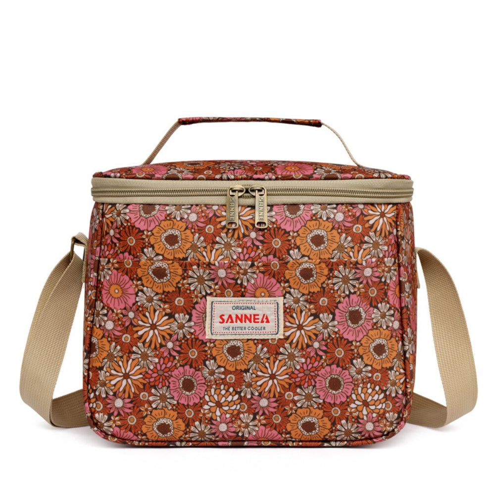 Insulated Retro Floral Picnic Lunch Bag