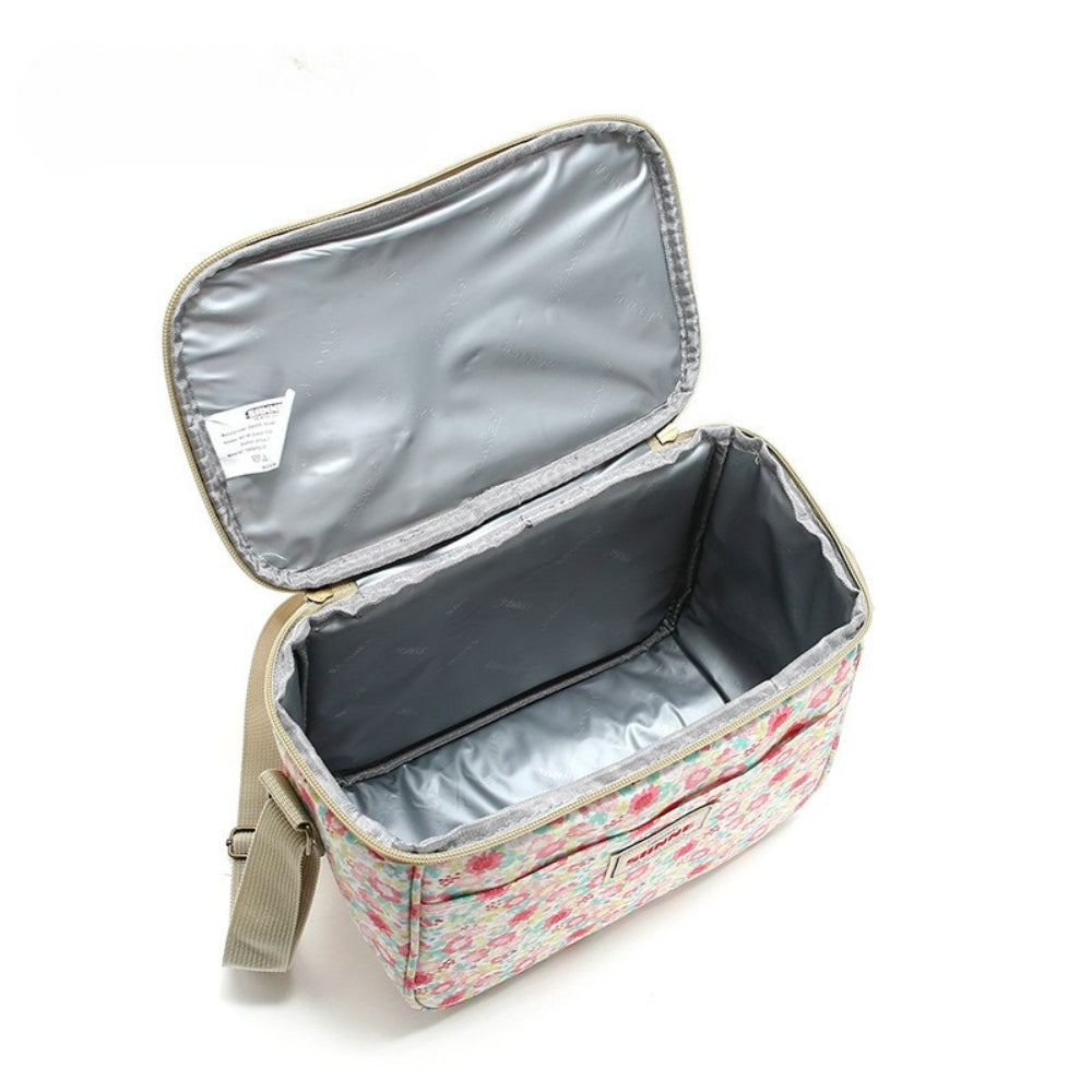 Insulated Retro Floral Picnic Lunch Bag