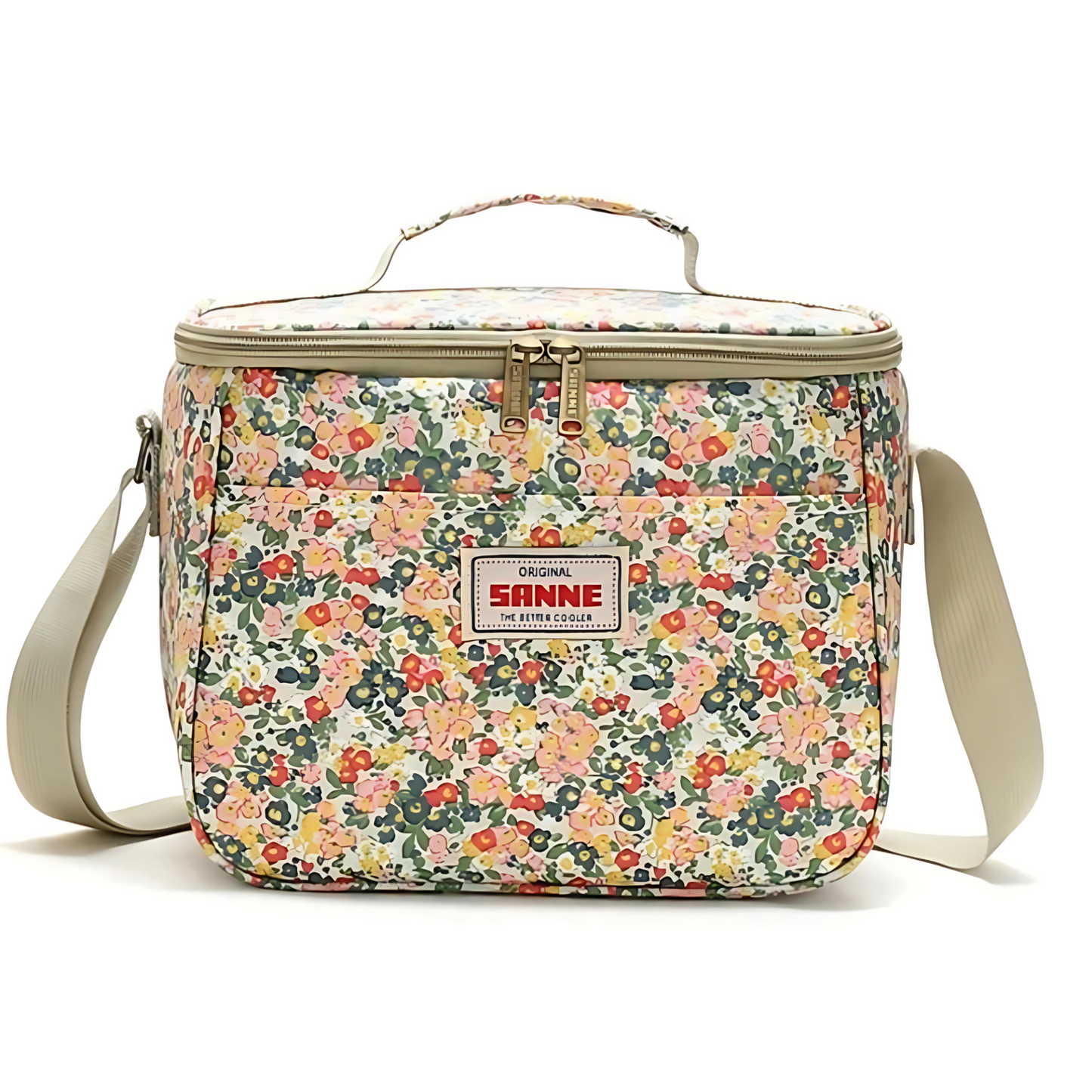 Insulated Retro Floral Picnic Lunch Bag