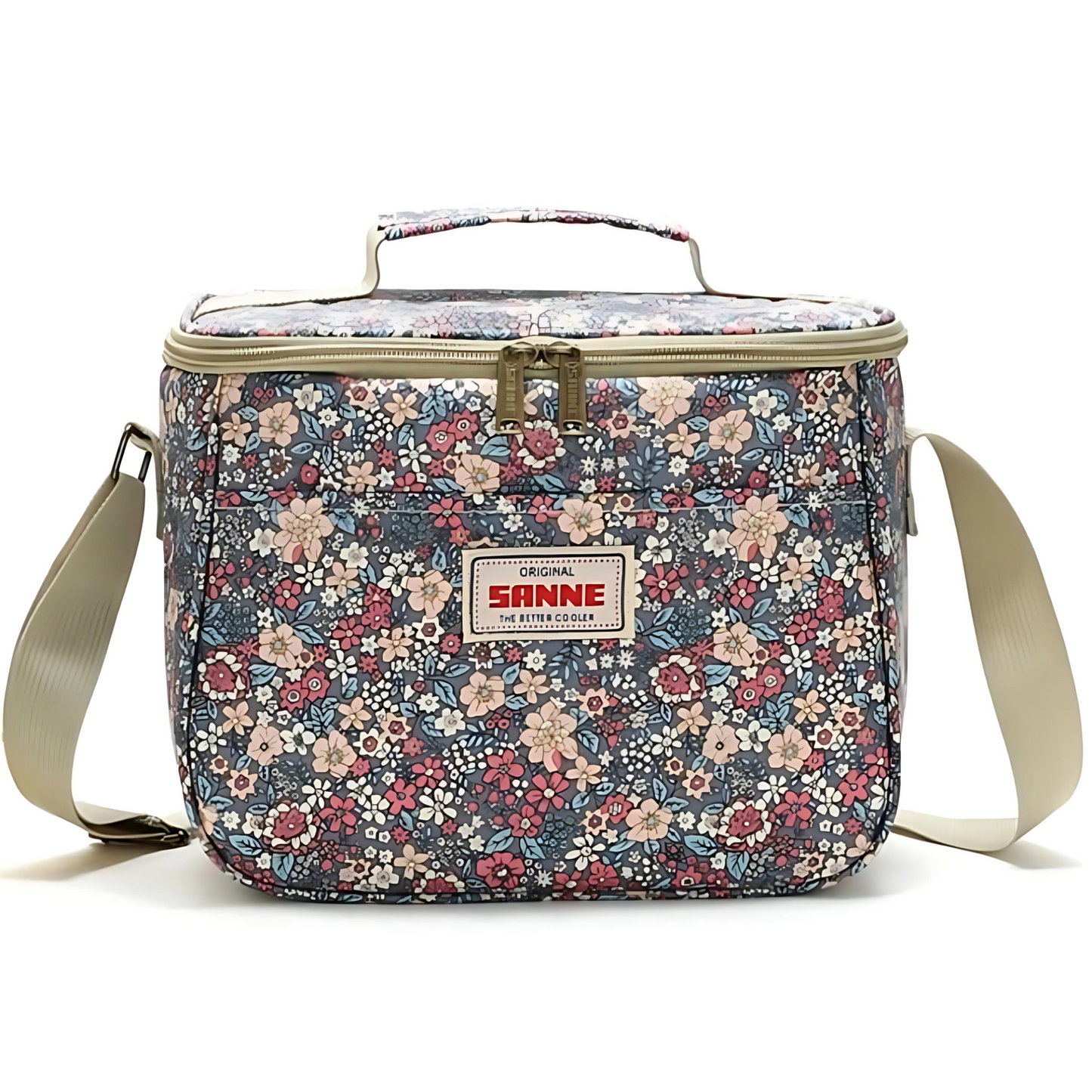 Insulated Retro Floral Picnic Lunch Bag