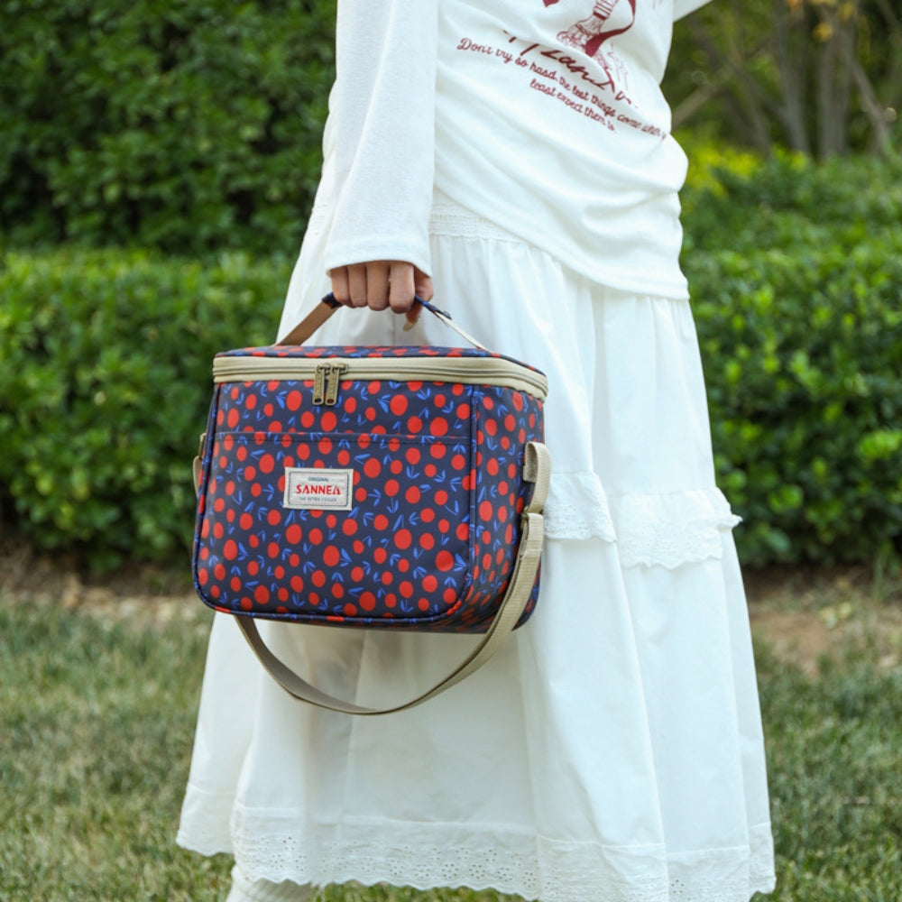 Insulated Retro Floral Picnic Lunch Bag
