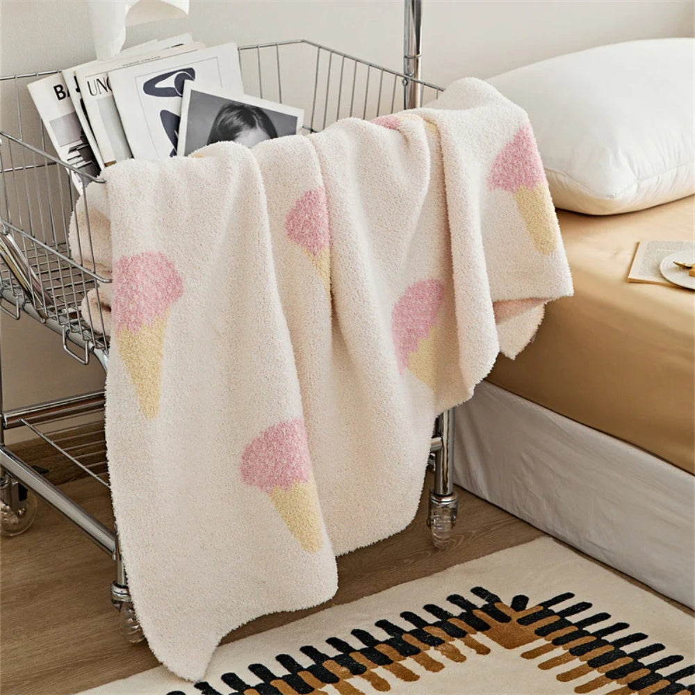 Ice Cream Cone Soft Knit Throw Blanket