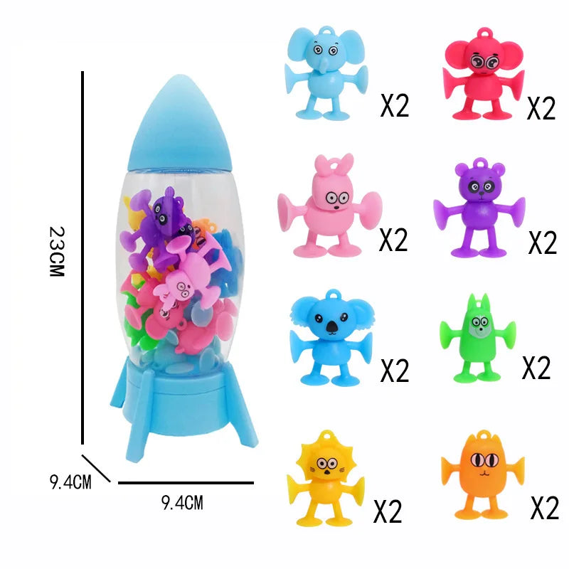 Soft Silicone Suction Animal Building Set for Kids