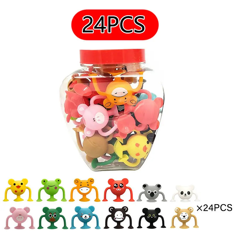 Soft Silicone Suction Animal Building Set for Kids