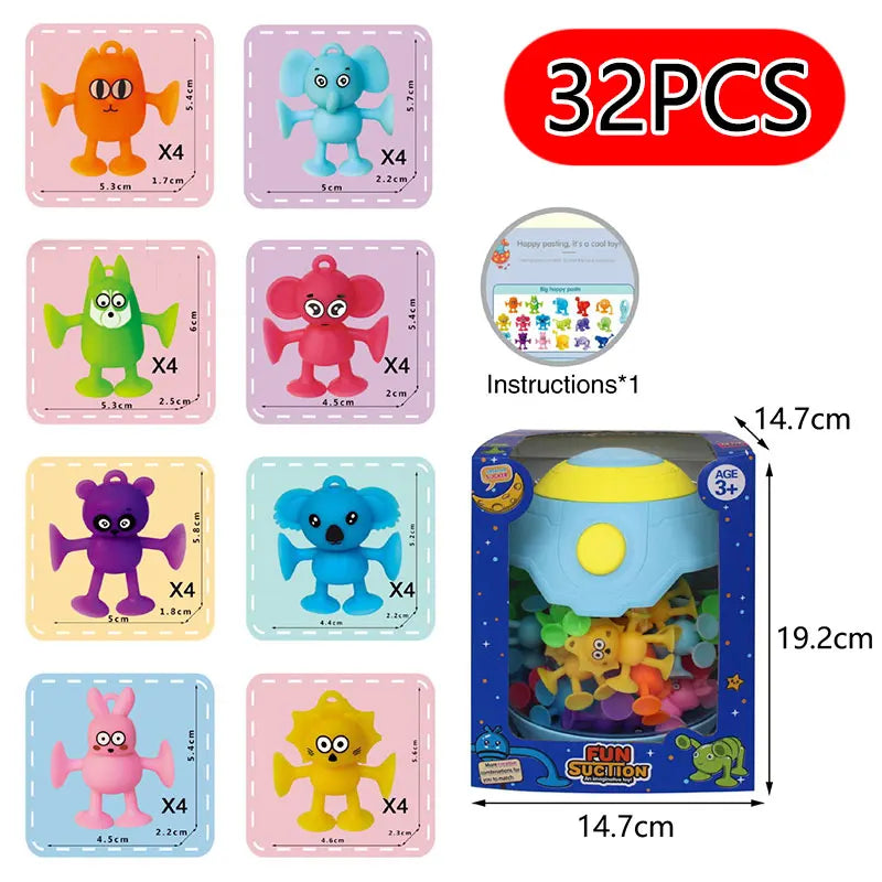 Soft Silicone Suction Animal Building Set for Kids
