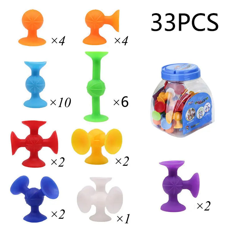Soft Silicone Suction Animal Building Set for Kids