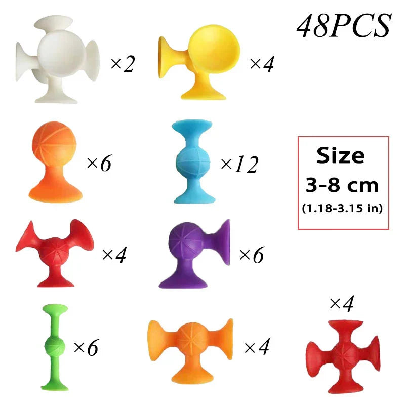 Soft Silicone Suction Animal Building Set for Kids