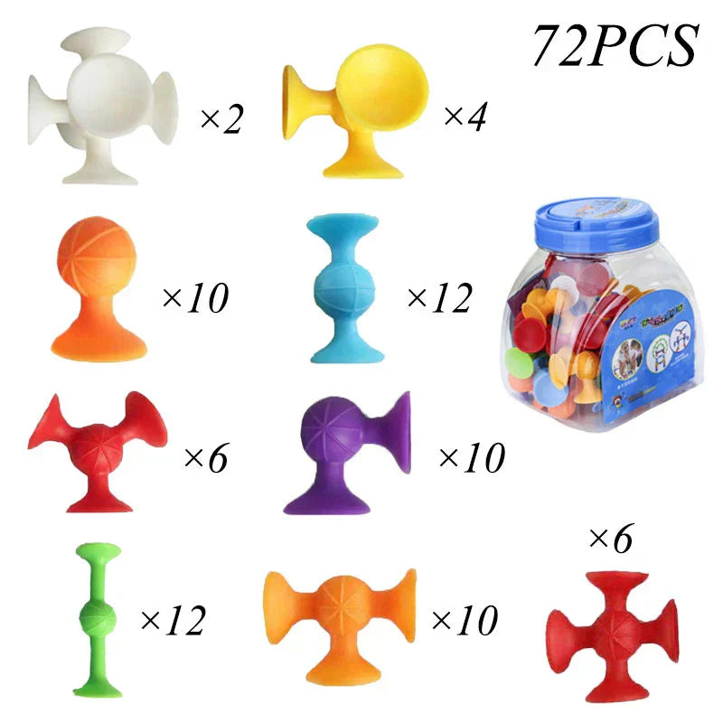 Soft Silicone Suction Animal Building Set for Kids