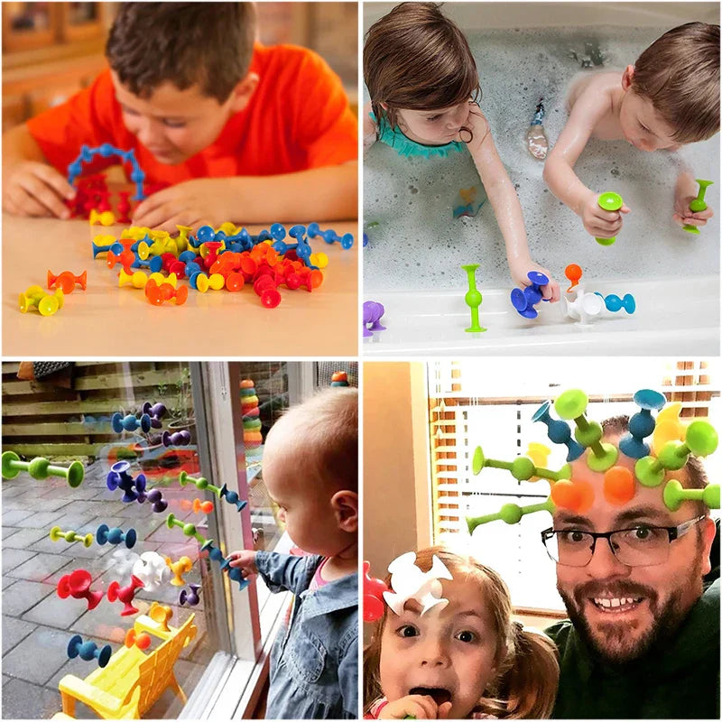 Soft Silicone Suction Animal Building Set for Kids