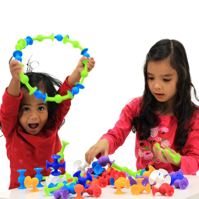Soft Silicone Suction Animal Building Set for Kids