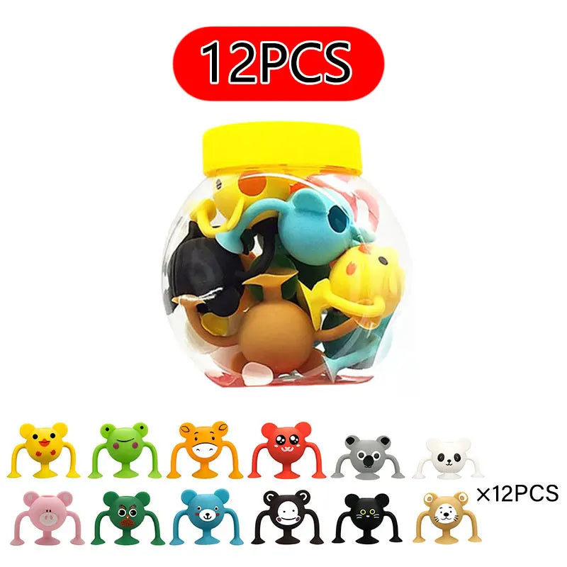 Soft Silicone Suction Animal Building Set for Kids