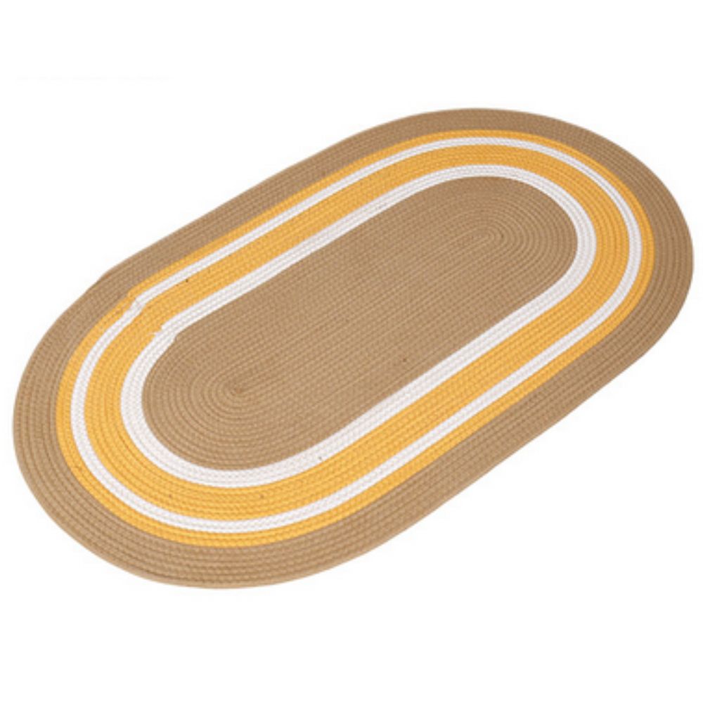 Sun Spiral Oval Bohemian Microfiber Rug