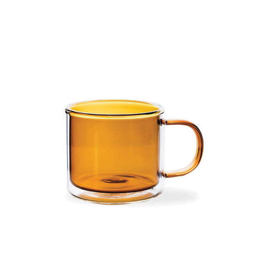 Double-Walled Tinted Glass Coffee Mug 12 oz
