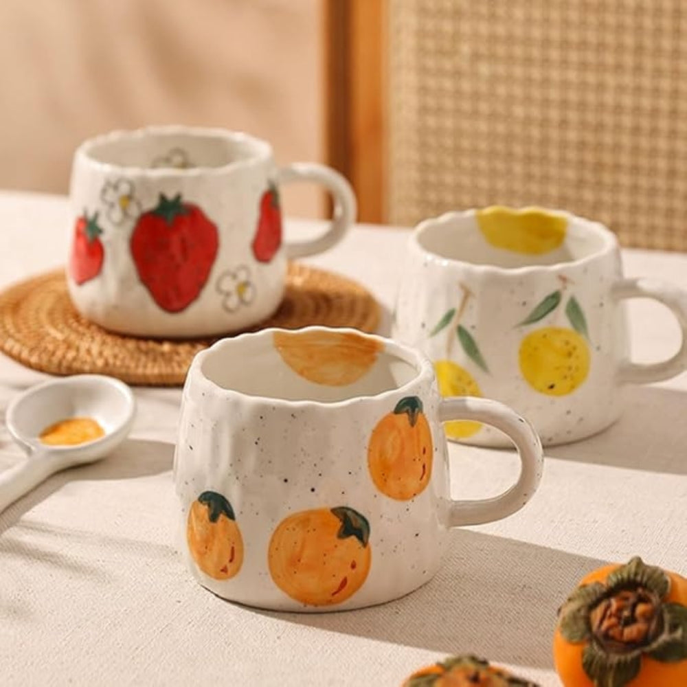 Hand-Painted Fruit Ceramic Coffee Mug