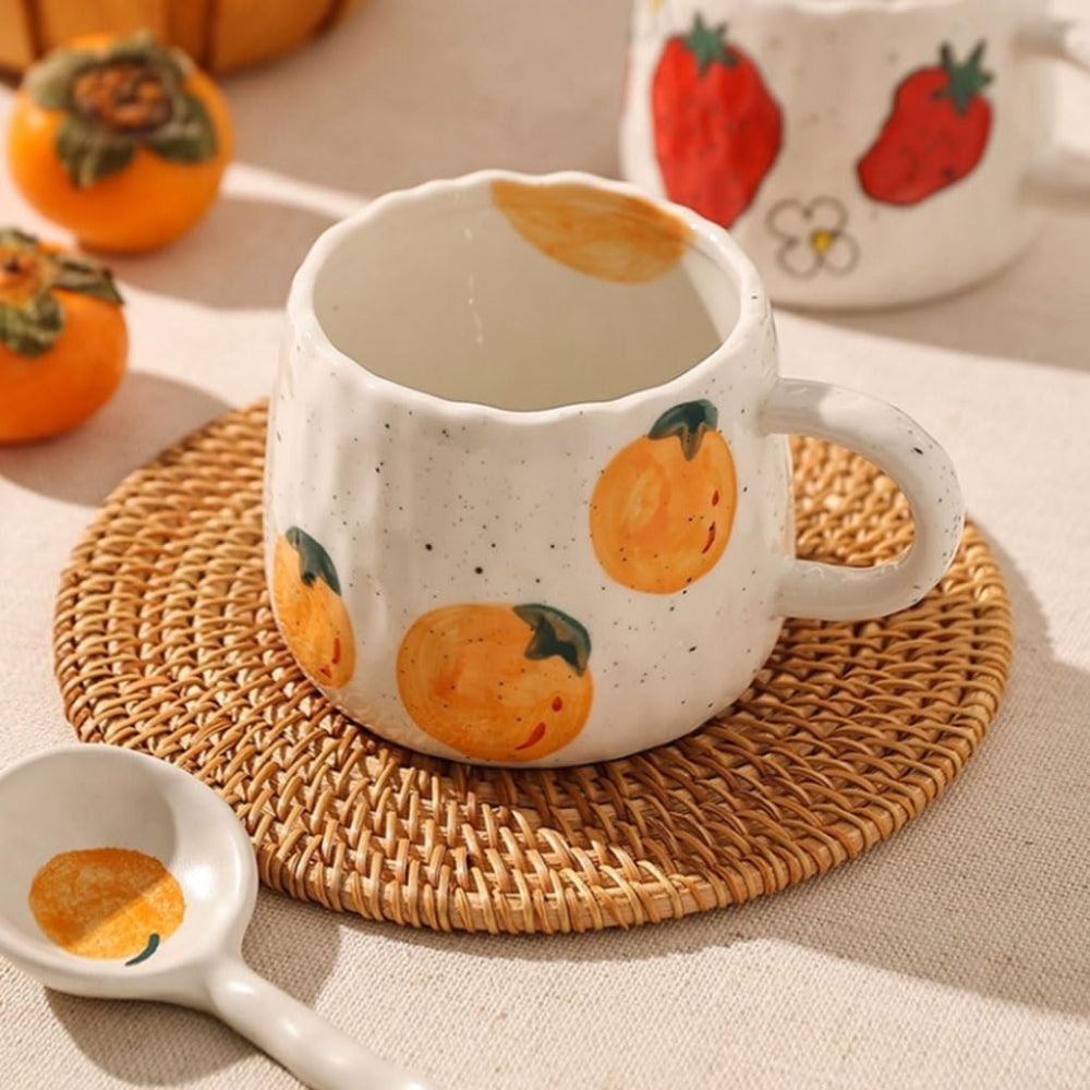 Hand-Painted Fruit Ceramic Coffee Mug