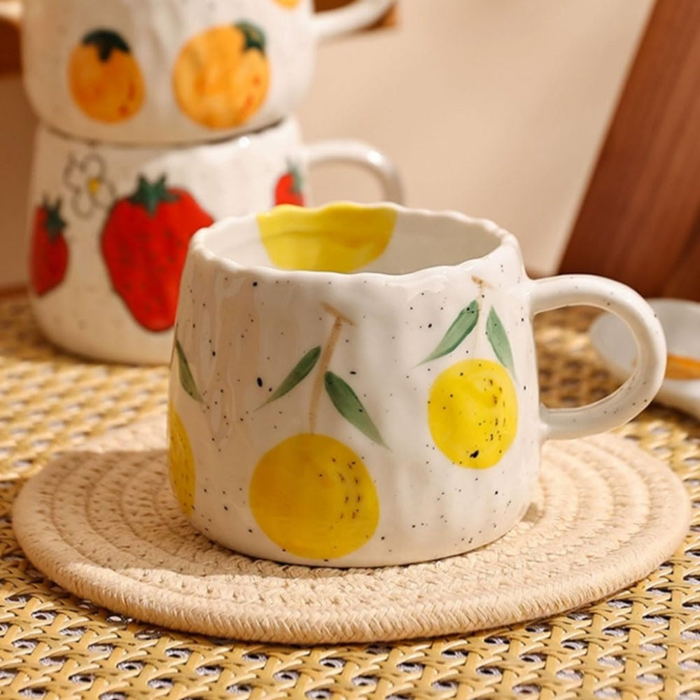 Hand-Painted Fruit Ceramic Coffee Mug