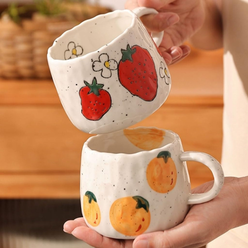 Hand-Painted Fruit Ceramic Coffee Mug