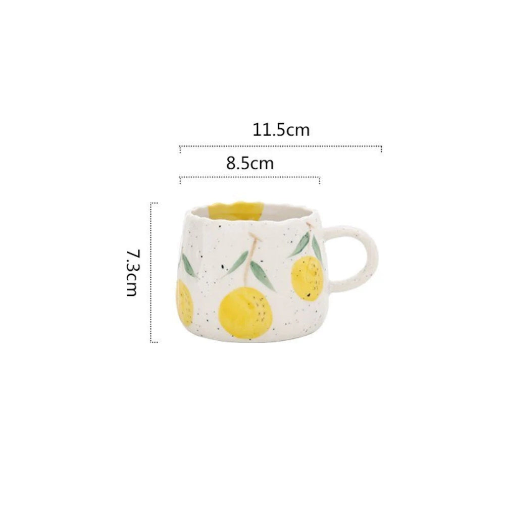 Hand-Painted Fruit Ceramic Coffee Mug