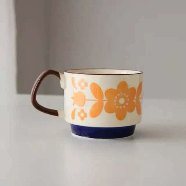 Retro Ceramic Coffee Mugs in Mid-Century Modern Style – 8 Unique Patterns