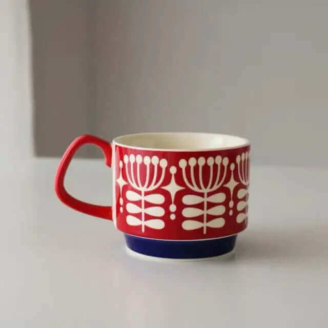 Retro Ceramic Coffee Mugs in Mid-Century Modern Style – 8 Unique Patterns